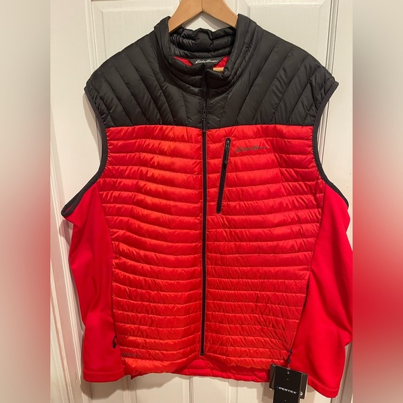 Eddie Bauer Men's Red and Black Quilted Vest XXXLT - Picture 1 of 6